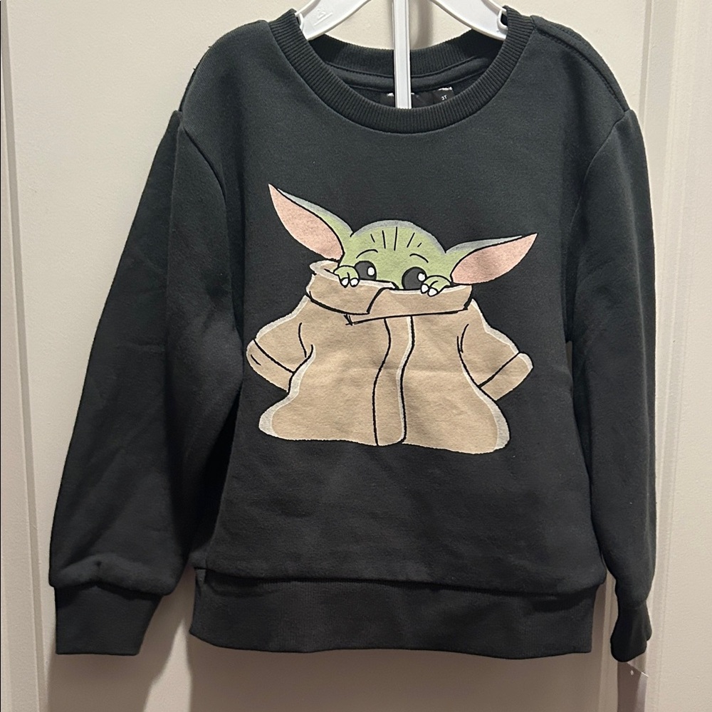 STAR WARS Grogu Fleece lined Sweater 3T NWT
